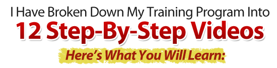 I Have Broken Down My Training Program Into 12 Step-By-Step Modules, Here Is What You Will Learn: